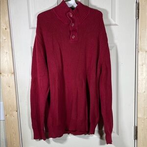 American Rag Men's Dark Red Button-Neck Turtleneck Sweater